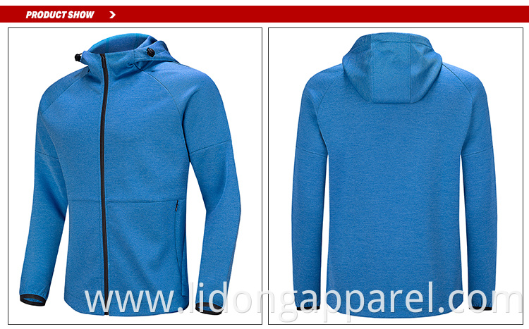 Top Selling China Custom Made Zipper Polyester Jackets With Hoodies Unisex Plain Zip Up Hoodie